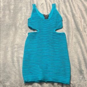 bebe Turquoise Cutout Mini Dress